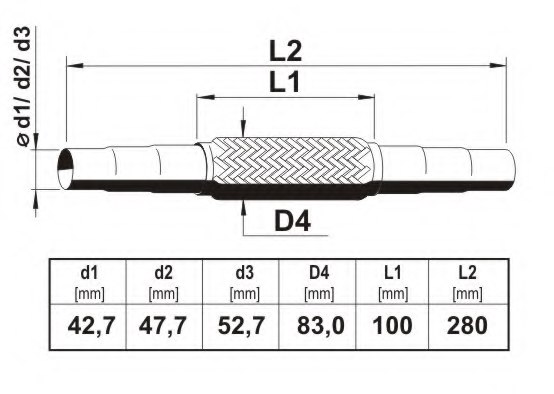 ERNST 464161 Flex Hose, exhaust system